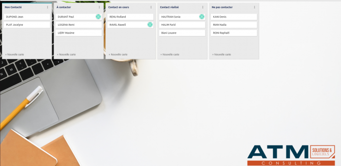 Tableau Kanban commerciaux Suivi de prospect